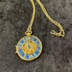 Vintage Avon Gold and Blue Pendant Necklace (previously had solid perfume).